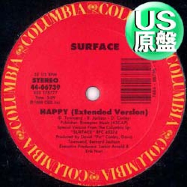 画像1: SURFACE / HAPPY (米原盤/12"MIX) [◎中古レア盤◎激レア！本物のUS原盤！33回転盤！極上ロングMIX！] (1)