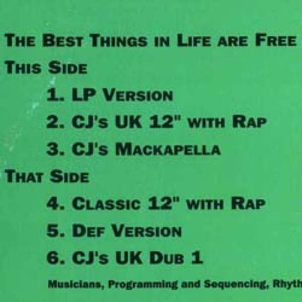 画像2: JANET & LUTHER.V / THE BEST THINGS IN LIFE ARE FREE (英原盤/6VER) [◎中古レア盤◎お宝！本物の原盤！ガラージ名盤！] (2)