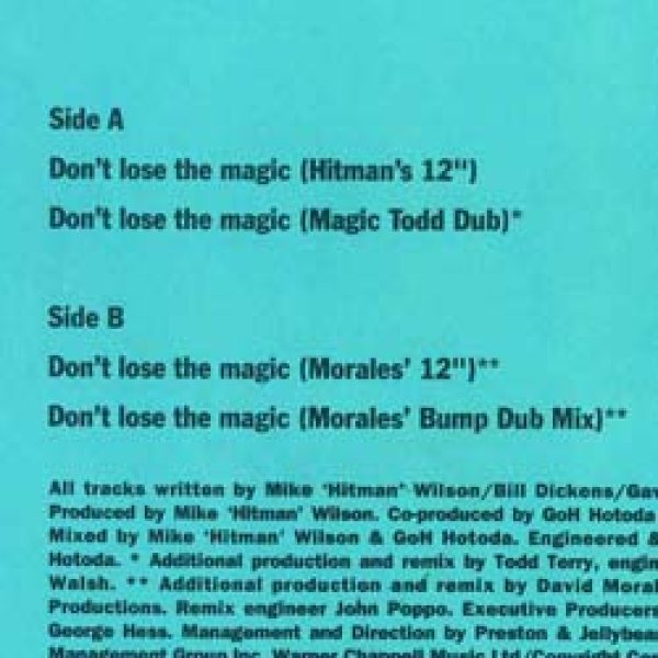 画像2: SHAWN CHRISTOPHER / DON'T LOSE THE MAGIC (スペイン原盤/4VER) [◎中古レア盤◎激レア！珍しいスペイン原盤！DEF MIX最高峰！] (2)