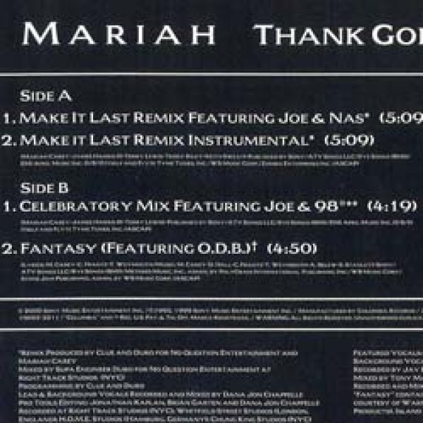画像2: MARIAH CAREY / MAKE IT LAST FOREVER (米原盤/全3曲) [◎中古レア盤◎お宝！ジャケ付原盤！究極のラブソング！] (2)
