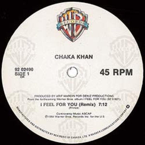 画像2: CHAKA KHAN / I FEEL FOR YOU (米原盤/12"MIX) [◎中古レア盤◎お宝！正真正銘のUS原盤！80's定番！プリンス！] (2)