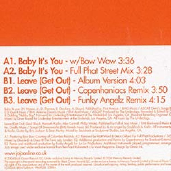 画像2: JOJO / BABY IT'S YOU (欧州原盤/REMIX) [◎中古レア盤◎お宝！ジャケ付原盤！別内容ヨーロッパ版！] (2)