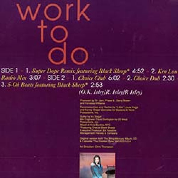 画像2: VANESSA WILLIAMS / WORK TO DO (米原盤/REMIX) [◎中古レア盤◎お宝！本物のUS原盤！名カバー！] (2)