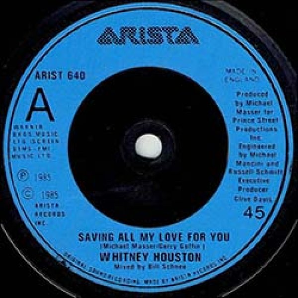 画像3: WHITNEY HOUSTON / SAVING ALL MY LOVE FOR YOU (7インチ) [◎中古レア盤◎お宝！別ジャケ英国版！両面名バラード！］ (3)