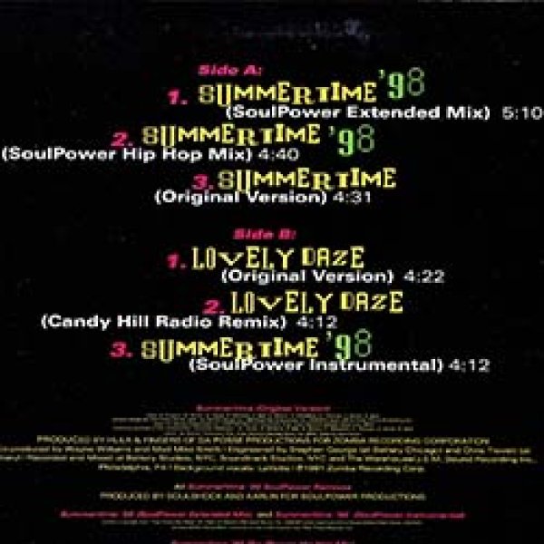 画像2: JAZZY JEFF & FRESH PRINCE / SUMMERTIME'98 & LOVELY DAZE (USプロモ/全2曲) [◎中古レア盤◎激レア！美品！非売品ジャケ付！] (2)