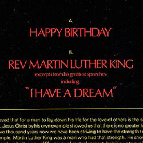 画像2: STEVIE WONDER / HAPPY BIRTHDAY & I HAVE A DREAM (独原盤/全2曲) [◎中古レア盤◎激レア！ジャケ付原盤！演説入り！] (2)