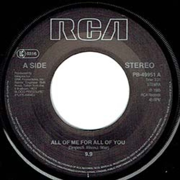 画像3: 9.9 / ALL OF ME FOR ALL OF YOU (7インチMIX) [◎中古レア盤◎お宝！オランダ版ジャケ！7"MIX！] (3)
