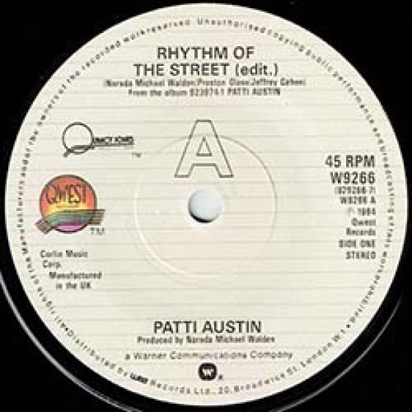画像4: PATTI AUSTIN / RHYTHM OF THE STREET (7インチ) [◎中古レア盤◎貴重！英国版ジャケ7"！B面「君はスペシャル・レイディ」！] (4)