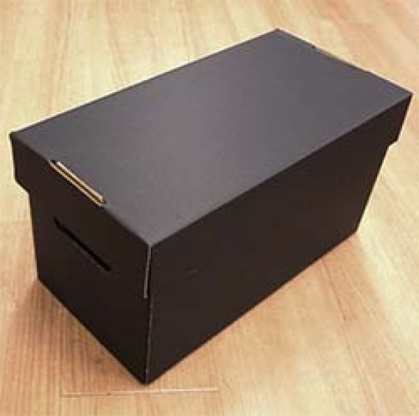 画像3: 【店頭のみ】7インチ専用 ふた付ダンボール (ブラック/150枚幅) [■備品■7インチの整理&収納に！丈夫で積み重ねOK！] (3)