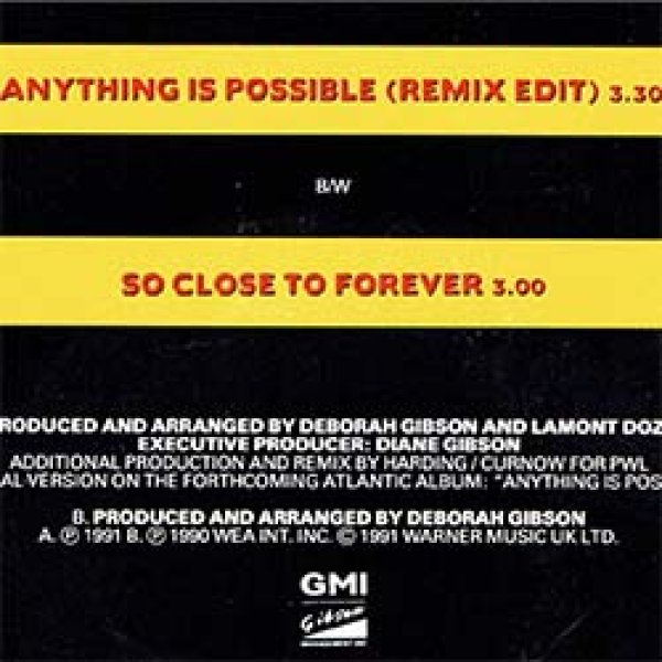 画像2: DEBBIE GIBSON / ANYTHING IS POSSIBLE (7インチREMIX) [◎中古レア盤◎貴重！良好ドイツ版ジャケ！ダンス版の7"MIX！] (2)