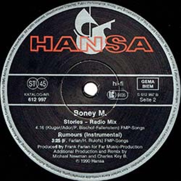画像3: BONEY M / STORIES (独原盤/全2曲) [◎中古レア盤◎お宝！本物のドイツ原盤！89年MIX！グランドビートカバー！] (3)