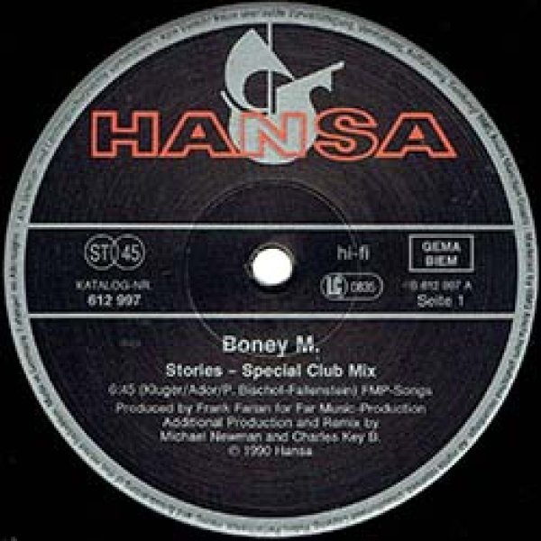 画像2: BONEY M / STORIES (独原盤/全2曲) [◎中古レア盤◎お宝！本物のドイツ原盤！89年MIX！グランドビートカバー！] (2)
