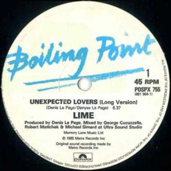 画像3: LIME / UNEXPECTED LOVERS & GUILTY (英原盤/全2曲) [◎中古レア盤◎お宝！ジャケ付原盤！豪華カップリング！] (3)