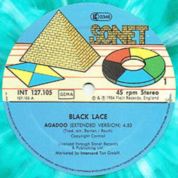 画像4: BLACK LACE / AGADOO (独原盤/全3曲) [◎中古レア盤◎激レア！マニア品！ド派手マーブル盤！"竹の子"特大ヒット！] (4)