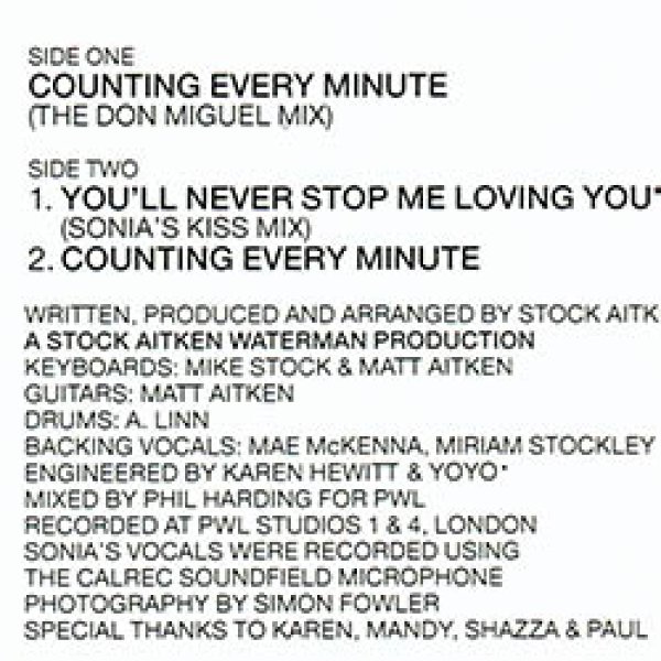 画像2: SONIA / YOU'LL NEVER STOP ME LOVING YOU + 1曲 (英原盤/REMIX) [◎中古レア盤◎お宝！2曲入り版！フレンチ・キスMIX！] (2)