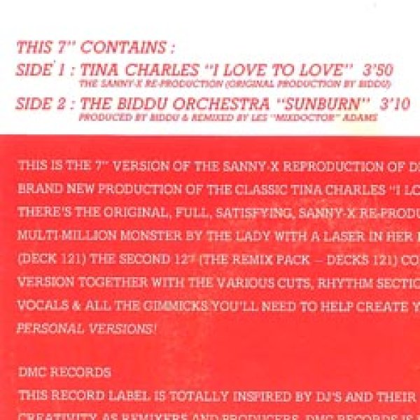 画像2: TINA CHARLES / I LOVE TO LOVE (87年MIX/7インチ) [◎中古レア盤◎お宝！ドイツ版7"MIX！DMCリミックス！] (2)