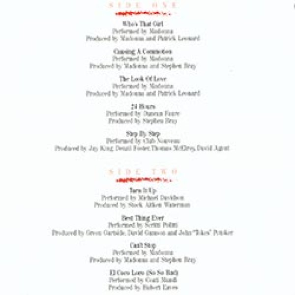 画像2: O.S.T (MADONNA) / WHO'S THAT GIRL (LP原盤/全9曲) [◎中古レア盤◎お宝！ステッカー付US原盤！映画サントラ名盤！] (2)