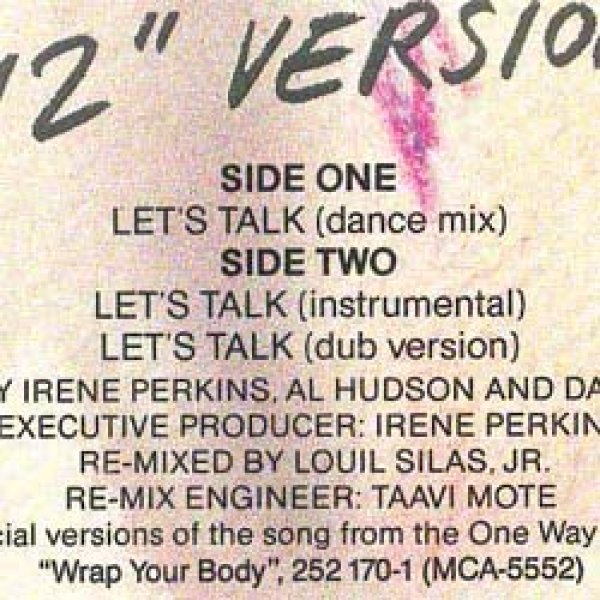 画像2: ONE WAY / LET'S TALK (独原盤/12"MIX) [◎中古レア盤◎お宝！ジャケ付ドイツ原盤！「UPTOWN FUNK」セットPLAY！] (2)