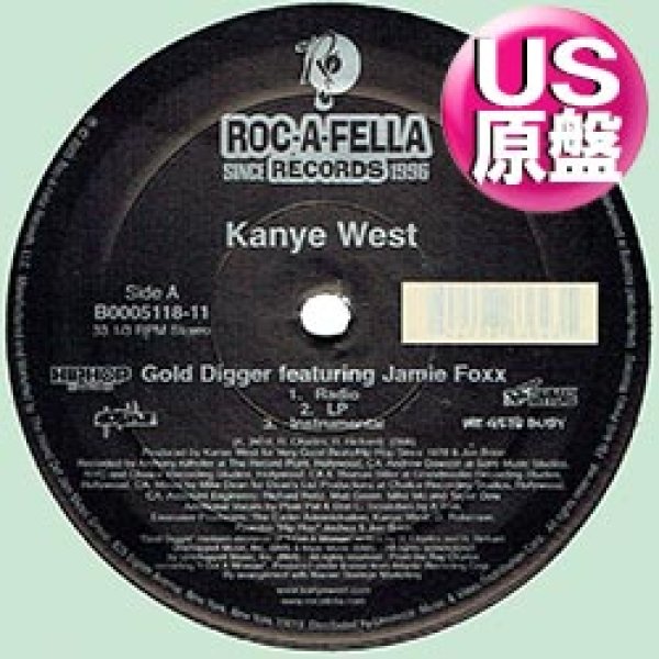 画像1: KANYE WEST / GOLD DIGGER (米原盤/全2曲) [◎中古レア盤◎お宝！コレは原盤！レイチャールズ使い！] (1)