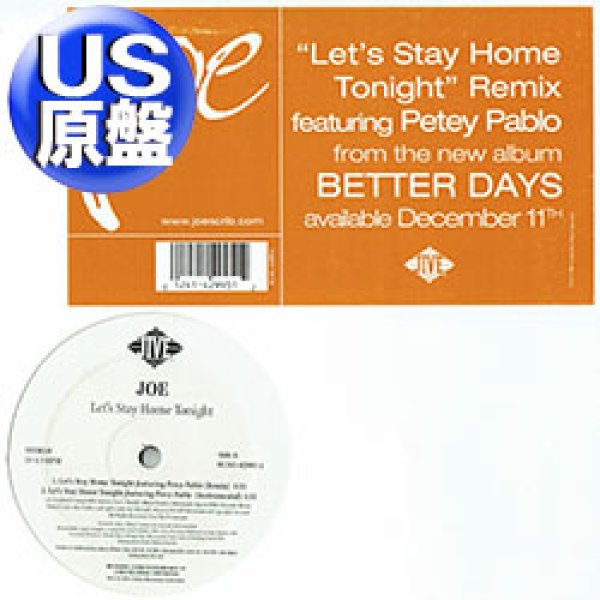 画像1: JOE / LET'S STAY HOME TONIGHT (米原盤/REMIX) [◎中古レア盤◎お宝！コレはUS原盤！大ヒットR&B！] (1)