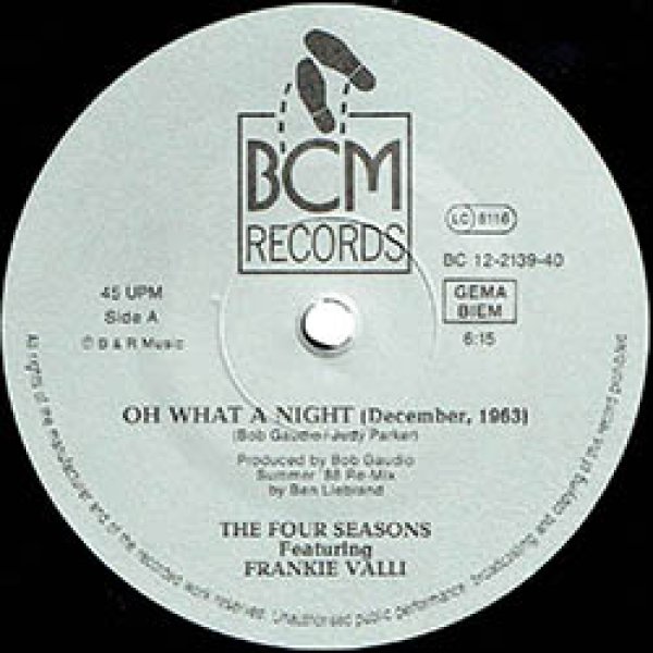 画像2: THE FOUR SEASONS / OH, WHAT A NIGHT (独原盤/88年MIX) [◎中古レア盤◎お宝！ドイツ版ジャケ！「88年REMIX」+オリジ！] (2)