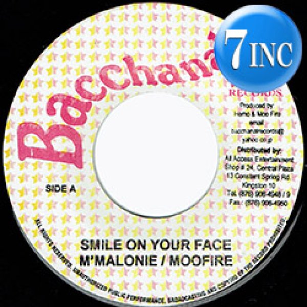 画像1: M'MALONIE & MOOFIRE / SMILE ON YOUR FACE (7インチ) [◎中古レア盤◎お宝！初回版！BANGLES"エターナルフレーム"をカバー！] (1)