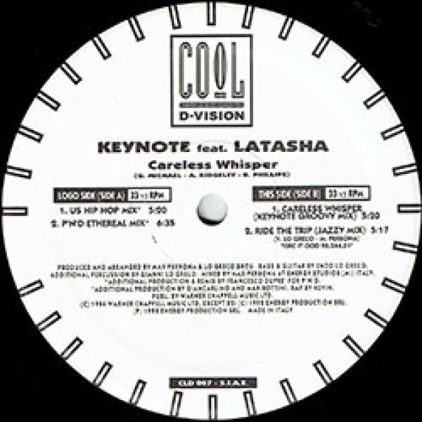 画像2: KEYNOTE / ケアレス・ウィスパー (伊原盤/REMIX) [◎中古レア盤◎鬼レア！美品！超希少音源！イタリアのみ！哀愁R&Bカバー！] (2)
