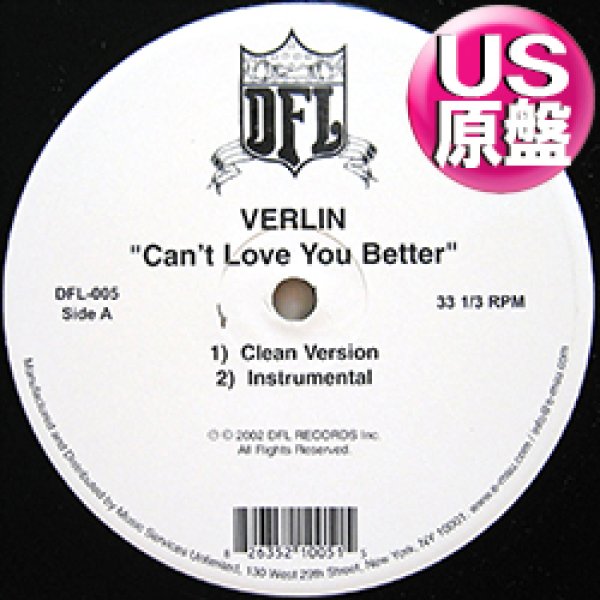 画像1: VERLIN / CAN'T LOVE YOU BETTER (米原盤/4VER) [◎中古レア盤◎お宝！本物のUS原盤！2000年以降の人気レコード！] (1)