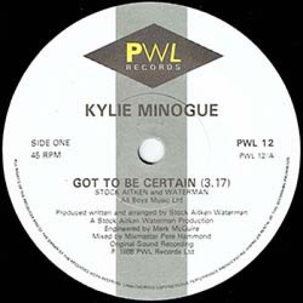 画像3: KYLIE MINOGUE / GOT TO BE CERTAIN (7インチ) [◎中古レア盤◎お宝！英国版ジャケ7"！恋は急がず！インスト入り！] (3)