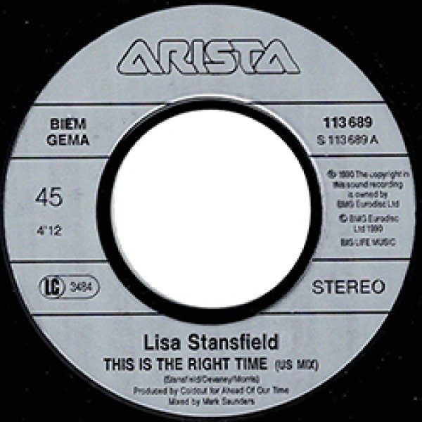 画像2: LISA STANSFIELD / THIS IS THE RIGHT TIME + 1曲 (7インチMIX) [◎中古レア盤◎激レア！モノトーン顔ジャケ7"MIX！豪華2曲！] (2)