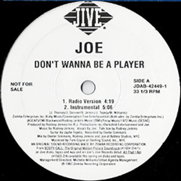 JOE レコード ナスティーストリートレコード】JOE / DON'T WANNA BE A PLAYER