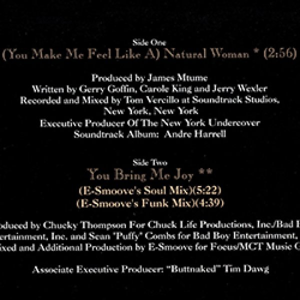 画像2: MARY J. BLIGE / NATURAL WOMAN (米原盤/全2曲) [◎中古レア盤◎お宝！ジャケ付原盤！アレサカバー！90's傑作！] (2)