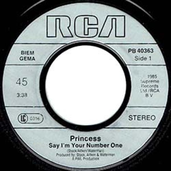 画像3: PRINCESS / SAY I'M YOUR NUMBER ONE (7インチ) [◎中古レア盤◎お宝！欧州版ジャケ7"！インスト入り！] (3)