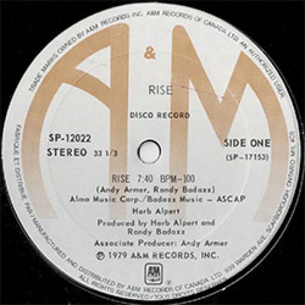 画像2: HERB ALPERT / RISE &  ARANJUEZ (カナダ原盤/全2曲) [◎中古レア盤◎激レア！希少カナダ原盤！哀愁大ネタ！] (2)