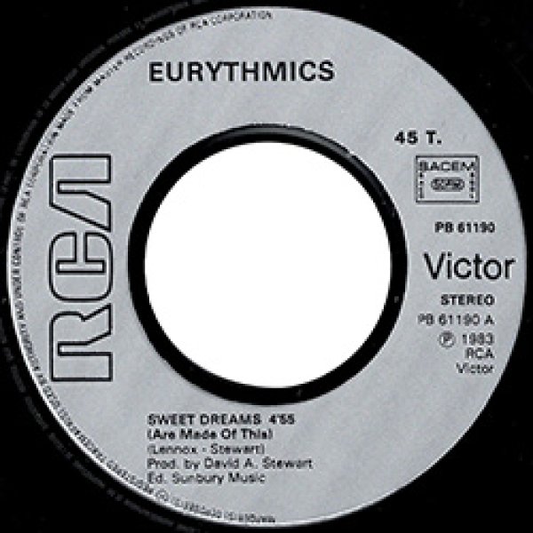 画像2: EURYTHMICS / SWEET DREAMS (7インチ) [◎中古レア盤◎激レア！別デザイン！超コレクションジャケ7"！80's名曲！] (2)