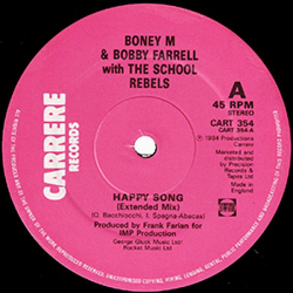 画像2: BONEY M / HAPPY SONG (英原盤/12"MIX) [◎中古レア盤◎お宝！本物の原盤！ミュンヘンDISCO最高峰！] (2)