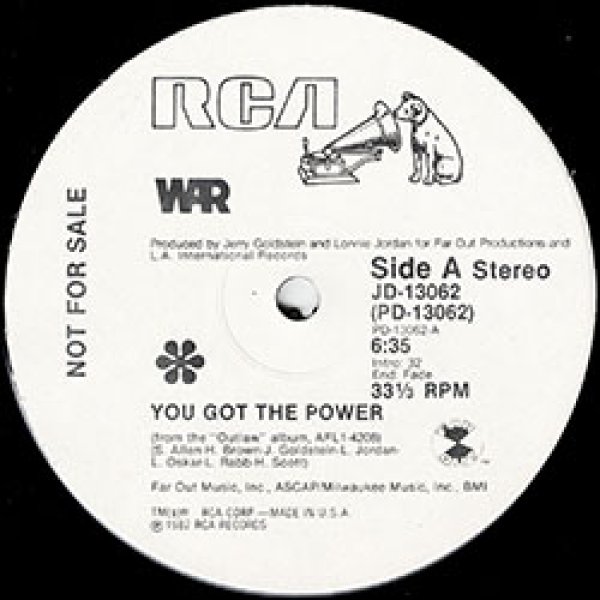 画像2: WAR / YOU GOT THE POWER (米原盤/12"MIX) [◎中古レア盤◎激レア！珍しいステッカー付白ラベル！ロングMIX！] (2)