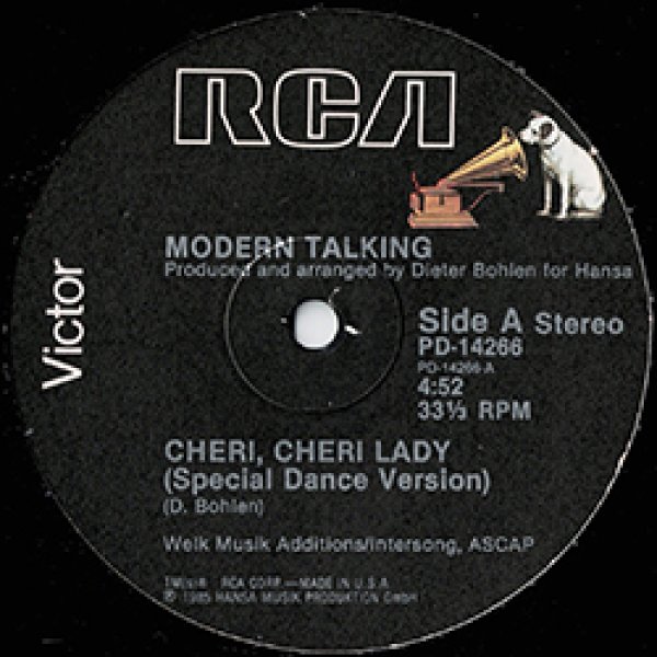 画像2: MODERN TALKING / CHERI CHERI LADY (米原盤/ダンスMIX) [◎中古レア盤◎激レア！シュリンク&ステッカー付US原盤！哀愁ハイエナ最高峰！] (2)