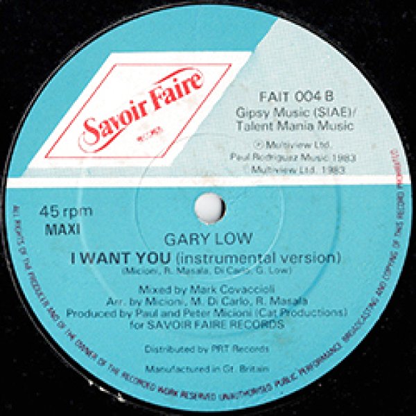 画像3: GARY LOW / I WANT YOU (英原盤/インスト入り) [◎中古レア盤◎お宝！滅多に無いUK原盤12"！DJ HARVEYプレイ！] (3)
