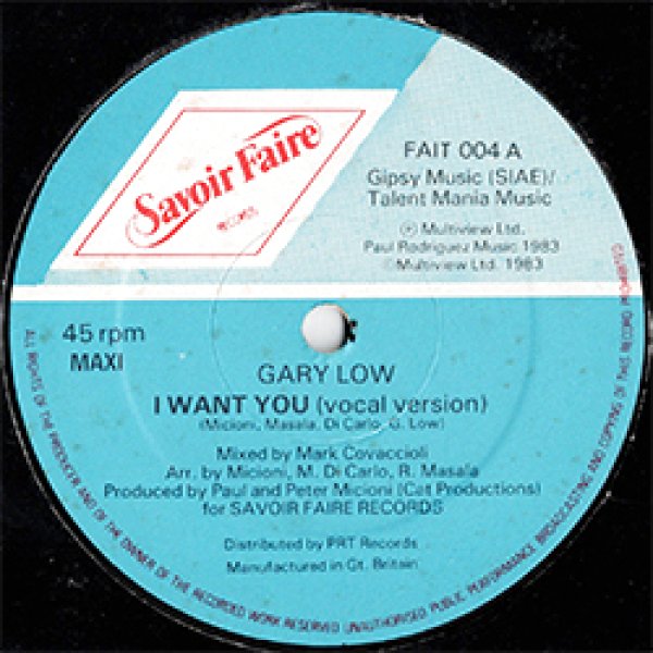 画像2: GARY LOW / I WANT YOU (英原盤/インスト入り) [◎中古レア盤◎お宝！滅多に無いUK原盤12"！DJ HARVEYプレイ！] (2)