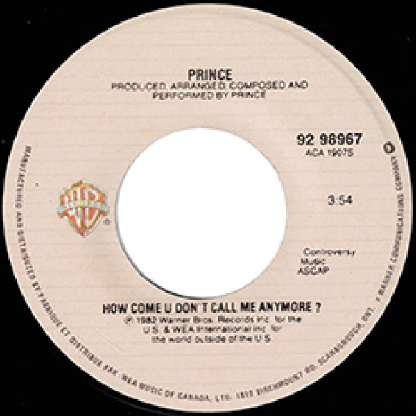 画像2: PRINCE / 1999 & HOW COME U DON'T CALL ME ANYMORE? (7インチMIX) [◎中古レア盤◎お宝！US原盤7"MIX！豪華2曲！] (2)