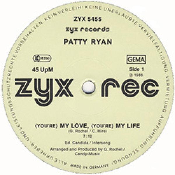 画像3: PATTY RYAN / (YOU’RE) MY LOVE, (YOU’RE) MY LIFE (独原盤/12"MIX) [◎中古レア盤◎お宝！希少ドイツ原盤！長山洋子！哀愁ハイエナ！] (3)