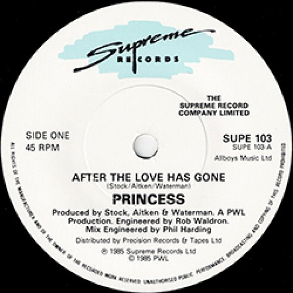 画像4: PRINCESS / AFTER THE LOVE HAS GONE (7インチ) [◎中古レア盤◎お宝！美A級品！英国版7インチ！80's 哀愁アーバン！] (4)