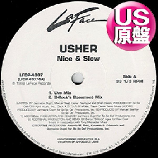 画像1: USHER / NICE & SLOW (米原盤/LIVE MIX) [◎中古レア盤◎お宝！本物のUS原盤！90's R&B人気レコード！] (1)