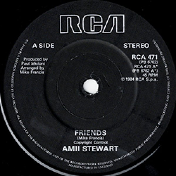 画像3: AMII STEWART / FRIENDS (7インチMIX) [◎中古レア盤◎お宝！英国版ジャケ7"MIX！美メロ80's！] (3)