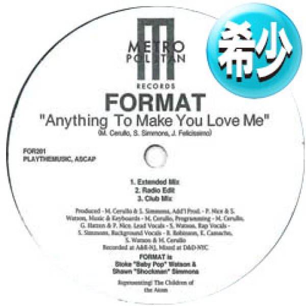 画像1: FORMAT / ANYTHING TO MAKE YOU LOVE ME (3VER) [■廃盤■激レア！幻すぎる1枚！超希少音源！] (1)