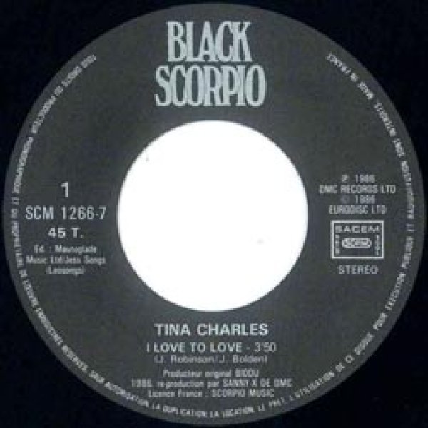 画像3: TINA CHARLES / I LOVE TO LOVE (87年MIX/7インチ) [◎中古レア盤◎お宝！フランス版7"MIX！DMCリミックス！] (3)