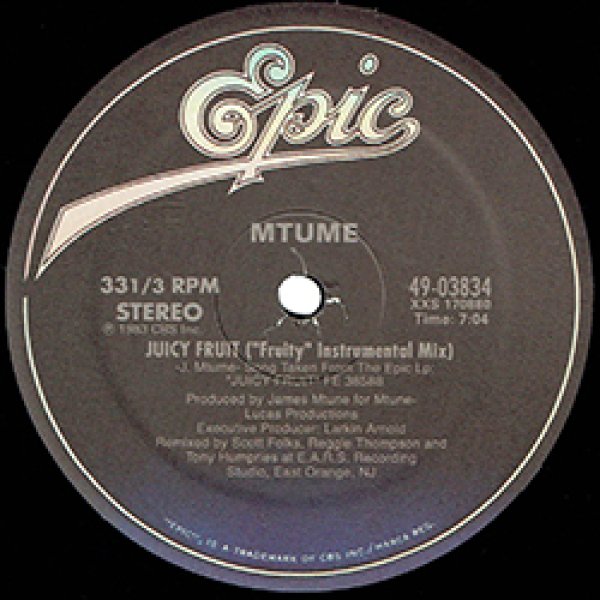 画像2: MTUME / JUICY FRUIT (12"MIX/インスト入り) [◎中古レア盤◎お宝！美A級品！少量生産33回転12"！インスト入り版！] (2)