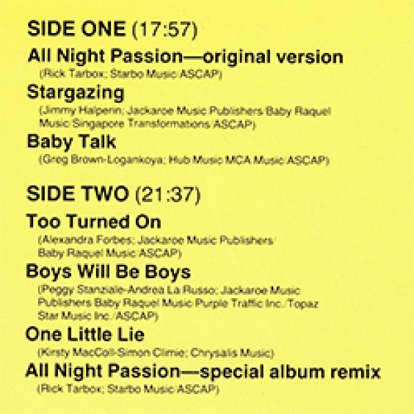 画像2: ALISHA / デビューアルバム (LP原盤/全7曲) [◎中古レア盤◎お宝！LPのみ"情熱オールナイト"別MIX入り！] (2)