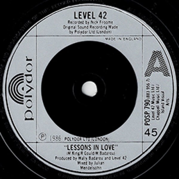 画像3: LEVEL 42 / LESSONS IN LOVE (7インチ) [◎中古レア盤◎お宝！英国版ジャケ7"！お洒落ダンクラ！] (3)